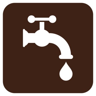 Su musluk düz kare vektör simgesi