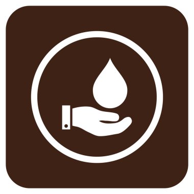 Vektör simge su hizmet düz kare