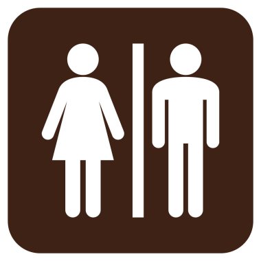 WC kişi düz kare vektör simgesi