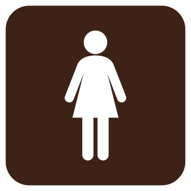 Kadın düz kare vektör simgesi