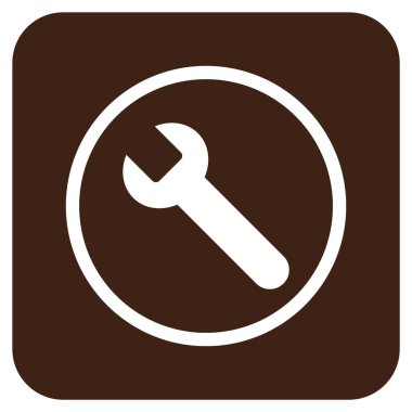 İngiliz anahtarı düz kare vektör simgesi