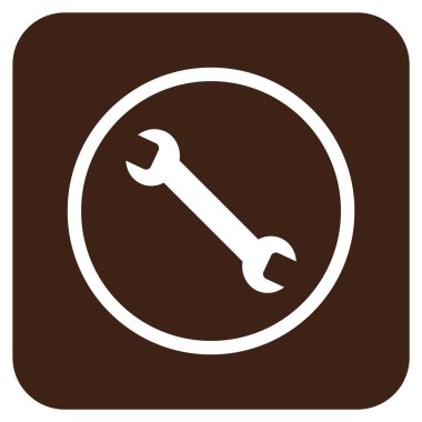 İngiliz anahtarı düz kare vektör simgesi