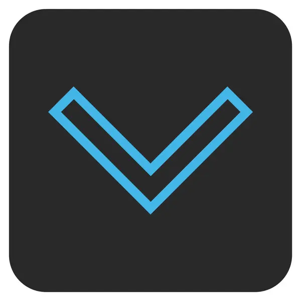 Pijlpunt neer platte winkelhaak Vector Icon — Stockvector