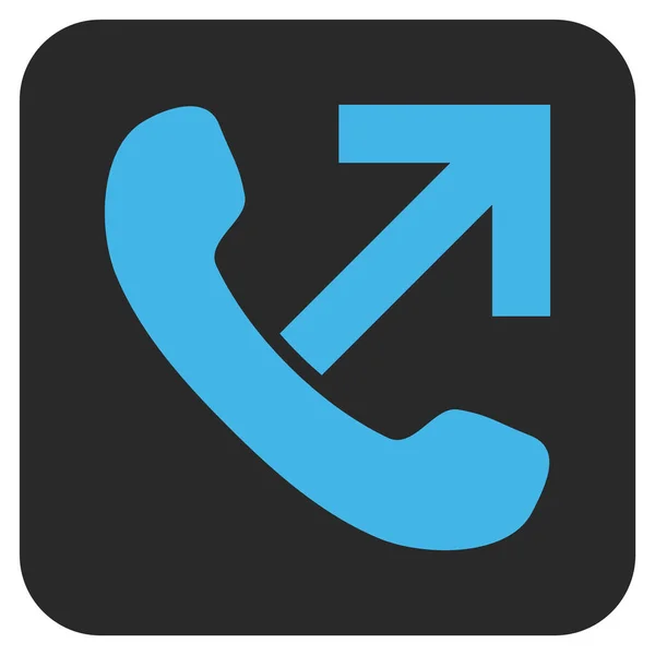 Outgoing Call Flat Squared Vector Icon — Stock Vector