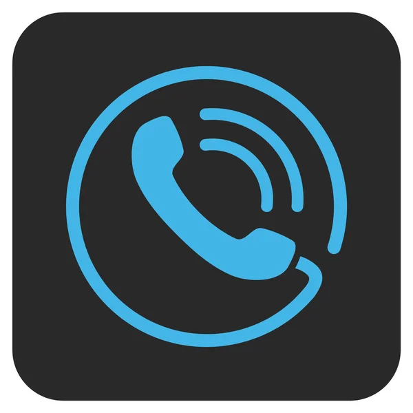 Phone Call Flat Squared Vector Icon — Stock Vector