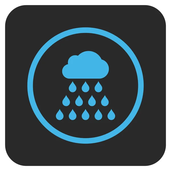Rain Cloud Flat Squared Vector Icon — Stock Vector
