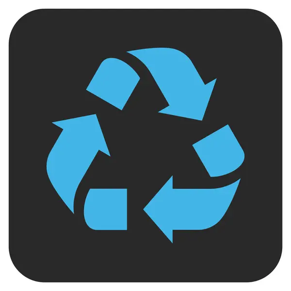 Reciclar plana vetor quadrado ícone —  Vetores de Stock