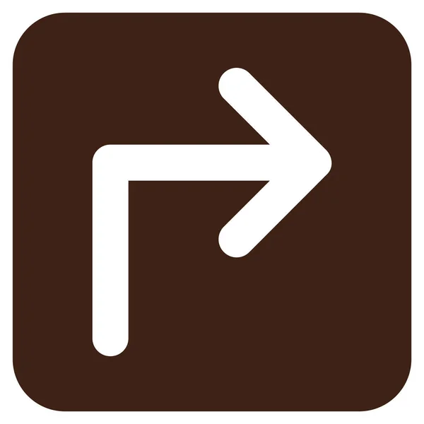 Vire à direita plana vetor quadrado ícone —  Vetores de Stock