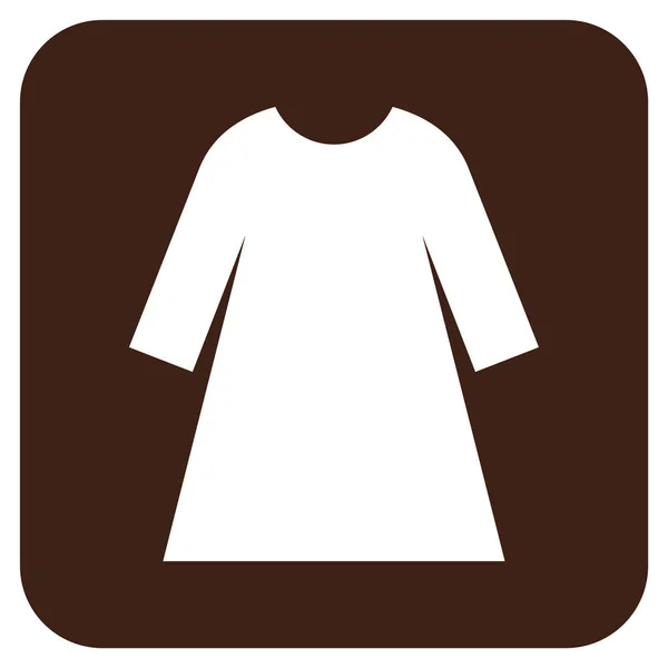 Женское платье в квадрате векторной иконы — стоковый вектор