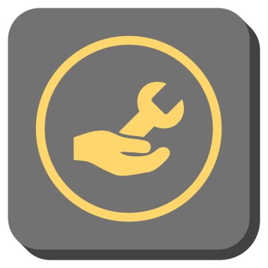 Hizmet yuvarlak kare vektör simge onarmak