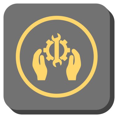 Hizmet yuvarlak kare vektör simge onarmak