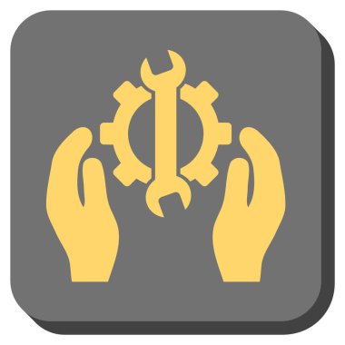 Hizmet yuvarlak kare vektör simge onarmak