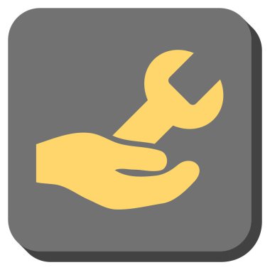 Hizmet yuvarlak kare vektör simge onarmak