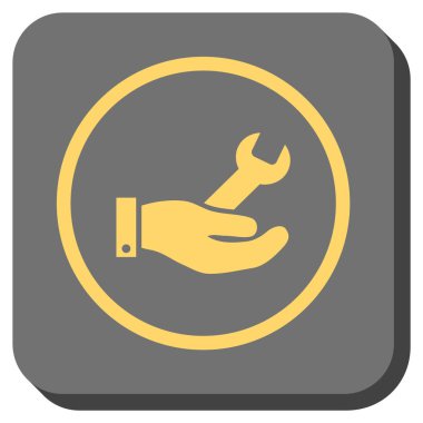 Hizmet yuvarlak kare vektör simge onarmak