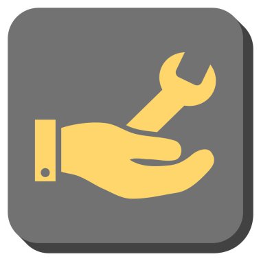 Hizmet yuvarlak kare vektör simge onarmak