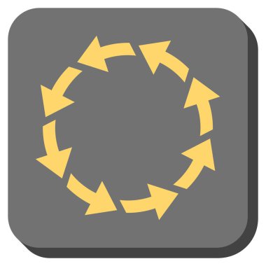 CCW yuvarlatılmış kare vektör simge döndürmek