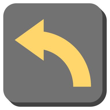 Sola Döndür yuvarlak kare vektör simgesi