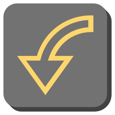 Sola Döndür yuvarlak kare vektör simgesi