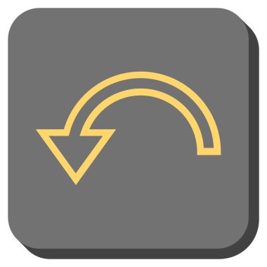 Sola Döndür yuvarlak kare vektör simgesi