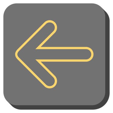 Yuvarlak ok sol yuvarlak kare vektör simgesi