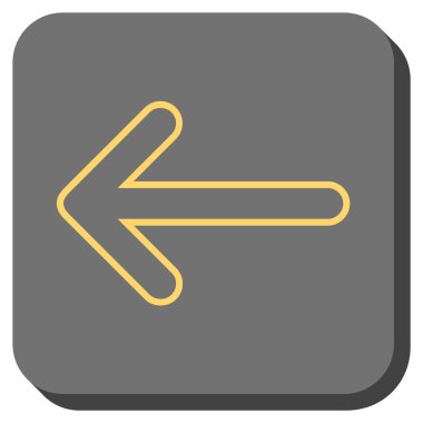 Yuvarlak ok sol yuvarlak kare vektör simgesi