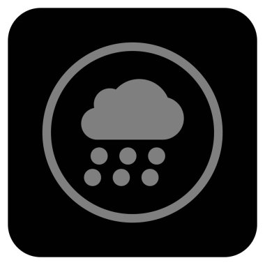 Yağmur bulutu düz kare vektör simgesi