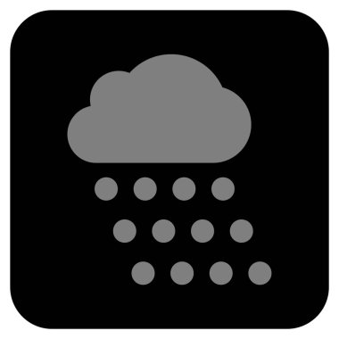 Yağmur bulutu düz kare vektör simgesi