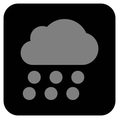 Yağmur bulutu düz kare vektör simgesi