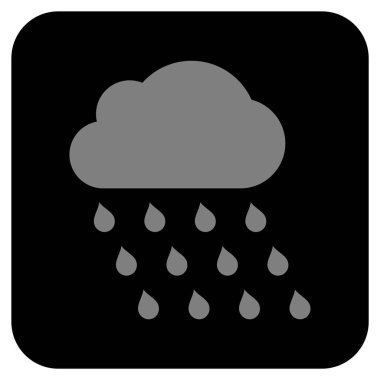 Yağmur bulutu düz kare vektör simgesi