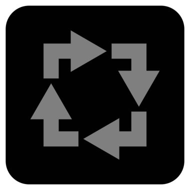 Geri dönüşüm düz kare vektör simgesi