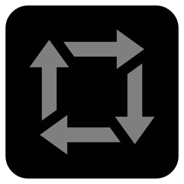 Geri dönüşüm düz kare vektör simgesi