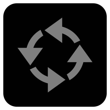 Geri dönüşüm düz kare vektör simgesi