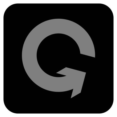 Saatin tersi yönde düz kare vektör simge döndürmek