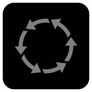 Saatin tersi yönde düz kare vektör simge döndürmek