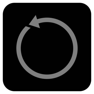 Saatin tersi yönde düz kare vektör simge döndürmek