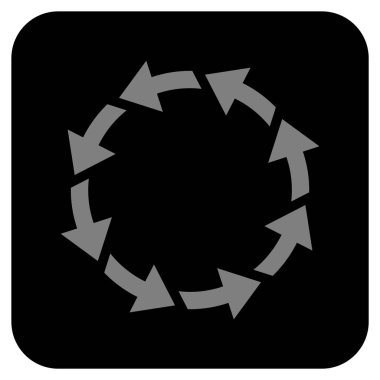 Saatin tersi yönde düz kare vektör simge döndürmek