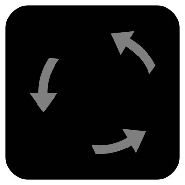 Saatin tersi yönde düz kare vektör simge döndürmek