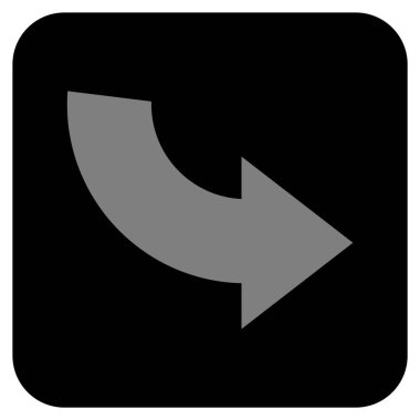 Saatin tersi yönde düz kare vektör simge döndürmek