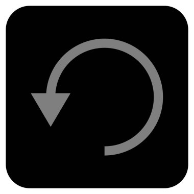 Saatin tersi yönde düz kare vektör simge döndürmek