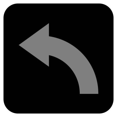 Sol düz kare vektör simge döndürmek