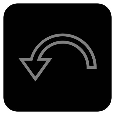 Sol düz kare vektör simge döndürmek