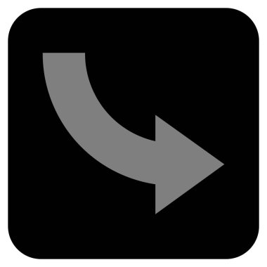 Sağa döndür düz kare vektör simgesi