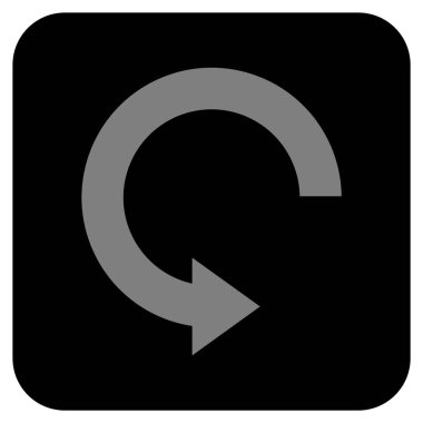 Sağa döndür düz kare vektör simgesi