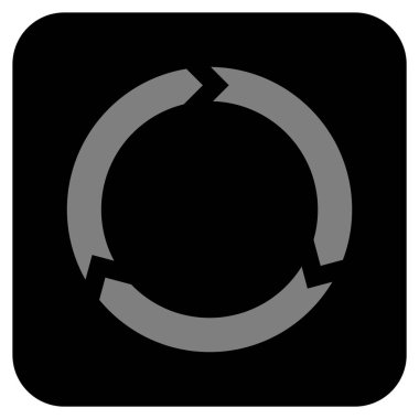 Döndürme düz kare vektör simgesi