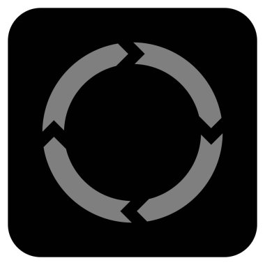 Döndürme düz kare vektör simgesi