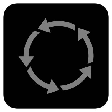 Döndürme düz kare vektör simgesi