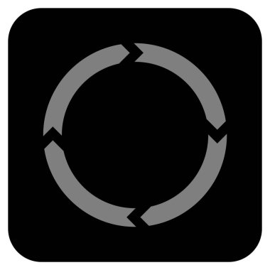 Döndürme düz kare vektör simgesi