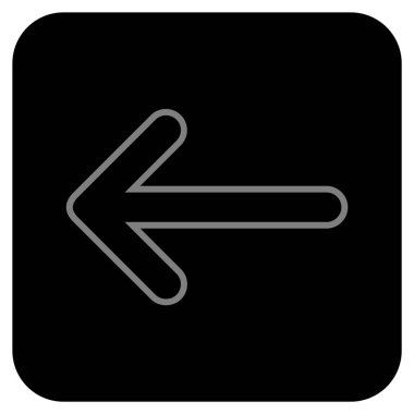 Ok sol düz kare vektör simgesi yuvarlak