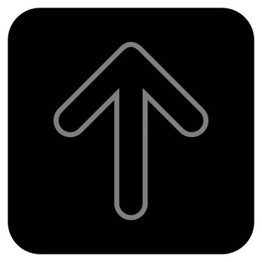 Düz yukarı yönlü ok vektör simgesi kare