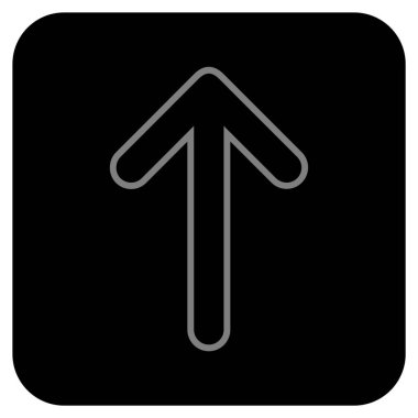 Düz yukarı yönlü ok vektör simgesi kare